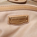 Miu Miu Hand Bag Leather 2way Beige Gold Auth 167746M-28
