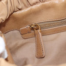 Miu Miu Hand Bag Leather 2way Beige Gold Auth 167746M-31