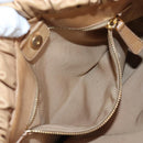 Miu Miu Hand Bag Leather 2way Beige Gold Auth 167746M-32