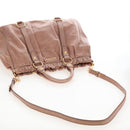 Miu Miu Hand Bag Leather 2way Pink Gold Auth 167747M-9