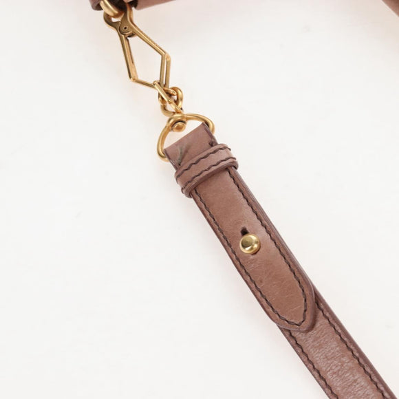 Miu Miu Hand Bag Leather 2way Pink Gold Auth 167747M