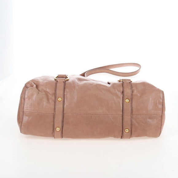 Miu Miu Hand Bag Leather 2way Pink Gold Auth 167747M
