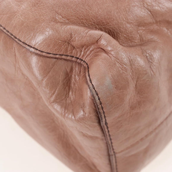 Miu Miu Hand Bag Leather 2way Pink Gold Auth 167747M