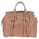 Miu Miu Hand Bag Leather 2way Pink Gold Auth 167747M-13