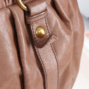 Miu Miu Hand Bag Leather 2way Pink Gold Auth 167747M-3