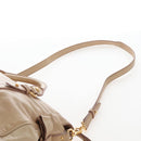 Miu Miu Hand Bag Leather 2way Beige Gold Auth 167748M-17