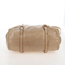 Miu Miu Hand Bag Leather 2way Beige Gold Auth 167748M-6