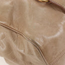 Miu Miu Hand Bag Leather 2way Beige Gold Auth 167748M-18