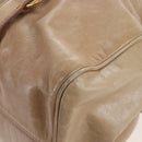 Miu Miu Hand Bag Leather 2way Beige Gold Auth 167748M-19