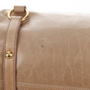 Miu Miu Hand Bag Leather 2way Beige Gold Auth 167748M-22