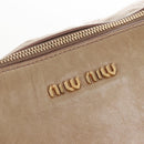 Miu Miu Hand Bag Leather 2way Beige Gold Auth 167748M-23