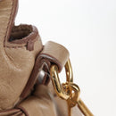 Miu Miu Hand Bag Leather 2way Beige Gold Auth 167748M-24