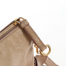 Miu Miu Hand Bag Leather 2way Beige Gold Auth 167748M-25