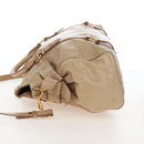 Miu Miu Hand Bag Leather 2way Beige Gold Auth 167748M-3