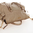 Miu Miu Hand Bag Leather 2way Beige Gold Auth 167748M-7