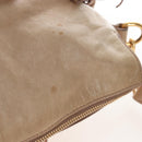 Miu Miu Hand Bag Leather 2way Beige Gold Auth 167748M-8