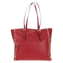 Miu Miu Tote Bag Leather 2way Red Gold Auth 167749M-13