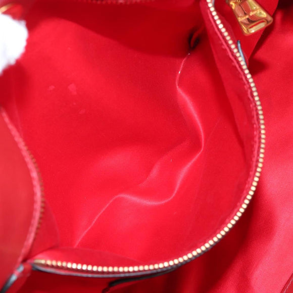 Miu Miu Tote Bag Leather 2way Red Gold Auth 167749M