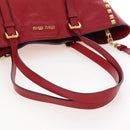 Miu Miu Tote Bag Leather 2way Red Gold Auth 167749M-6