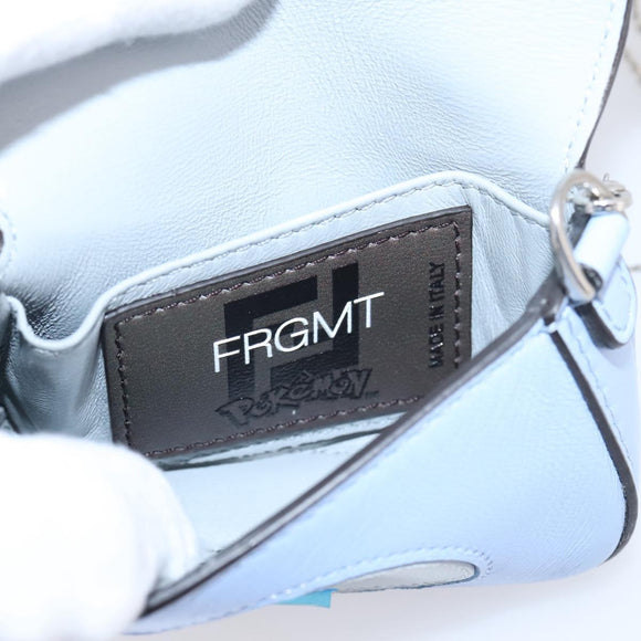 FENDI x FRGMT x POKEMON Nanobucket Chain Mini Dragon Leather Blue Auth 167751SM