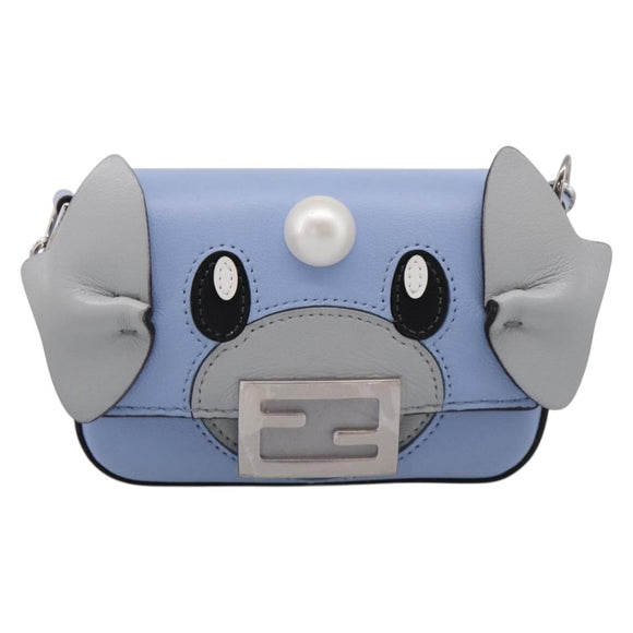 FENDI x FRGMT x POKEMON Nanobucket Chain Mini Dragon Leather Blue Auth 167751SM