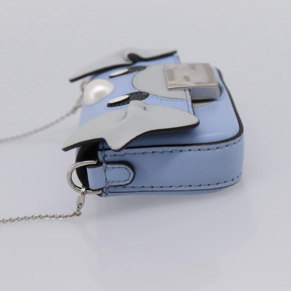 FENDI x FRGMT x POKEMON Nanobucket Chain Mini Dragon Leather Blue Auth 167751SM