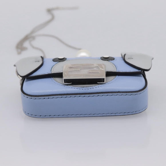 FENDI x FRGMT x POKEMON Nanobucket Chain Mini Dragon Leather Blue Auth 167751SM
