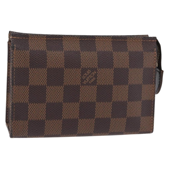 LOUIS VUITTON Damier Ebene Poche Toilette 15 Pouch N47548 LV Auth 167755M