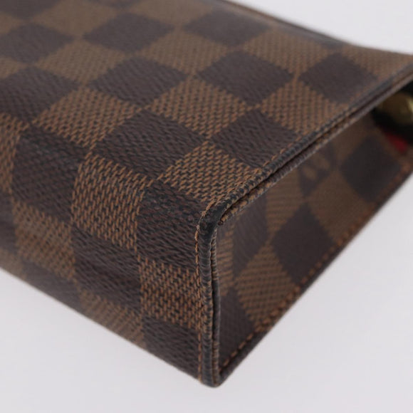 LOUIS VUITTON Damier Ebene Poche Toilette 15 Pouch N47548 LV Auth 167755M