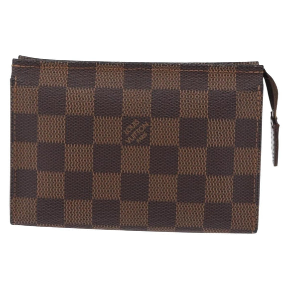 LOUIS VUITTON Damier Ebene Poche Toilette 15 Pouch N47548 LV Auth 167755M
