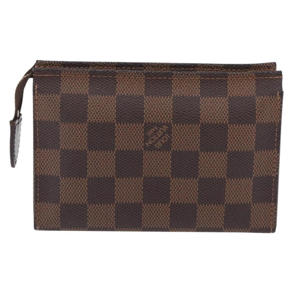 LOUIS VUITTON Damier Ebene Poche Toilette 15 Pouch N47548 LV Auth 167755M