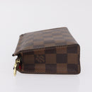 LOUIS VUITTON Damier Ebene Poche Toilette 15 Pouch N47548 LV Auth 167755M-4