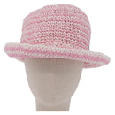 CHANEL Hat Straw M Pink CC Auth 167758M-2