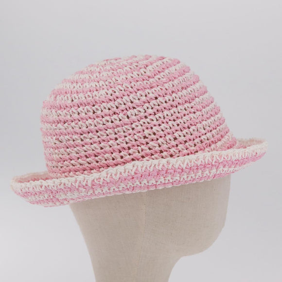 CHANEL Hat Straw M Pink CC Auth 167758M