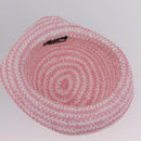 CHANEL Hat Straw M Pink CC Auth 167758M-8