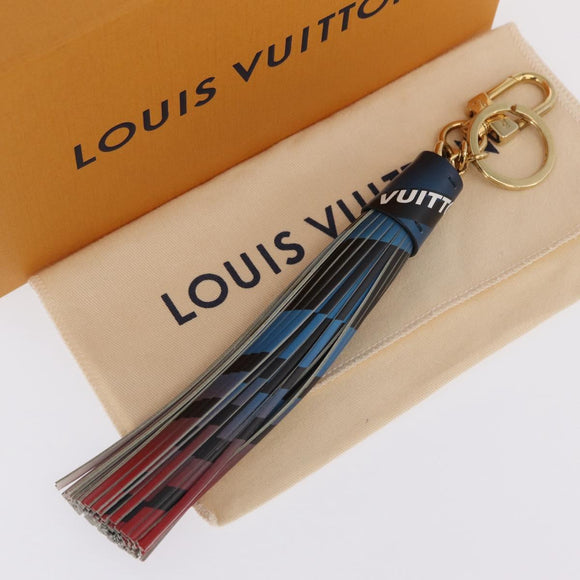 LOUIS VUITTON Charm Leather Multicolor Gold LV Auth 167760SAM