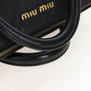 Miu Miu Hand Bag Leather 2way Black Gold Auth 167761M-7