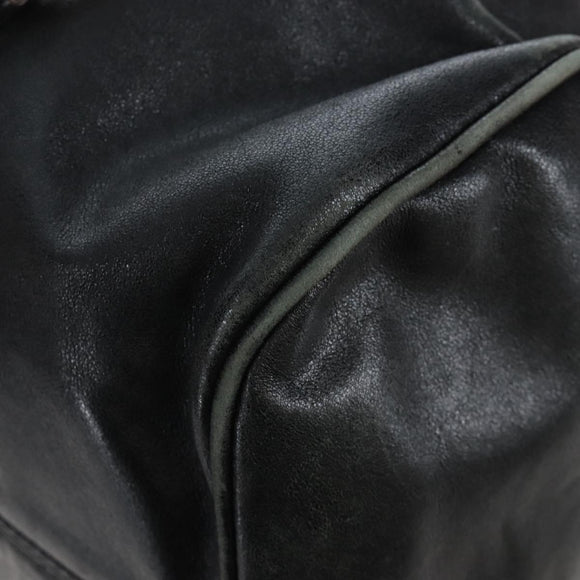Miu Miu Hand Bag Leather 2way Black Gold Auth 167761M