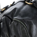 Miu Miu Hand Bag Leather 2way Black Gold Auth 167761M-21