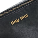 Miu Miu Hand Bag Leather 2way Black Gold Auth 167761M-23