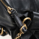 Miu Miu Hand Bag Leather 2way Black Gold Auth 167761M-25