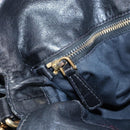 Miu Miu Hand Bag Leather 2way Black Gold Auth 167761M-29