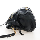 Miu Miu Hand Bag Leather 2way Black Gold Auth 167761M-3