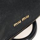 Miu Miu Hand Bag Leather 2way Black Gold Auth 167761M-15