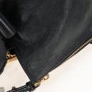 Miu Miu Hand Bag Leather 2way Black Gold Auth 167761M-16