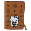 MCM x Sanrio Kitty Vicetos Logogram Compact Wallet Leather Brown Auth 167762SM-2