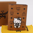 MCM x Sanrio Kitty Vicetos Logogram Compact Wallet Leather Brown Auth 167762SM-22