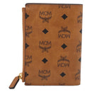 MCM x Sanrio Kitty Vicetos Logogram Compact Wallet Leather Brown Auth 167762SM-3