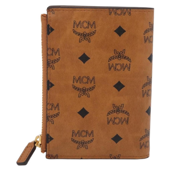 MCM x Sanrio Kitty Vicetos Logogram Compact Wallet Leather Brown Auth 167762SM
