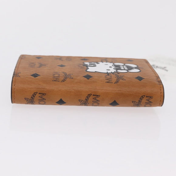 MCM x Sanrio Kitty Vicetos Logogram Compact Wallet Leather Brown Auth 167762SM